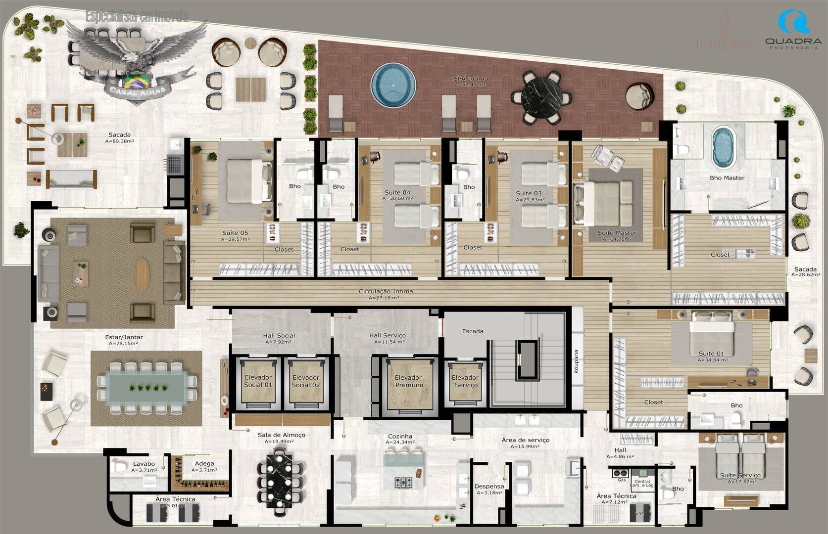 Apartamento à venda com 5 quartos, 621m² - Foto 34